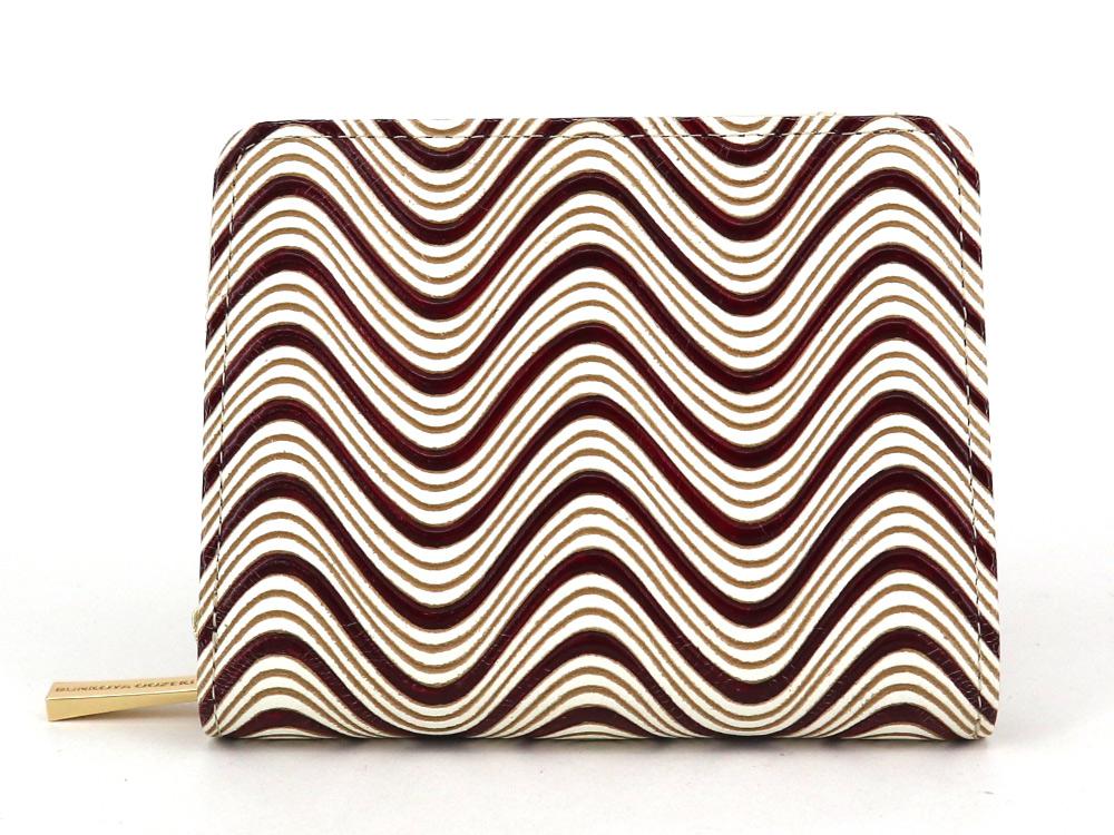 YOKONAMI Waves (Wine) Zippered Bi-fold Wallet