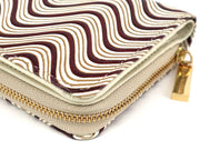 YOKONAMI Waves (Wine) Zippered Bi-fold Wallet