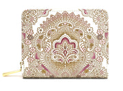 Antique Lace (Pink) Zippered Bi-fold Wallet