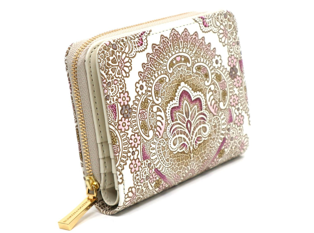 Antique Lace (Pink) Zippered Bi-fold Wallet