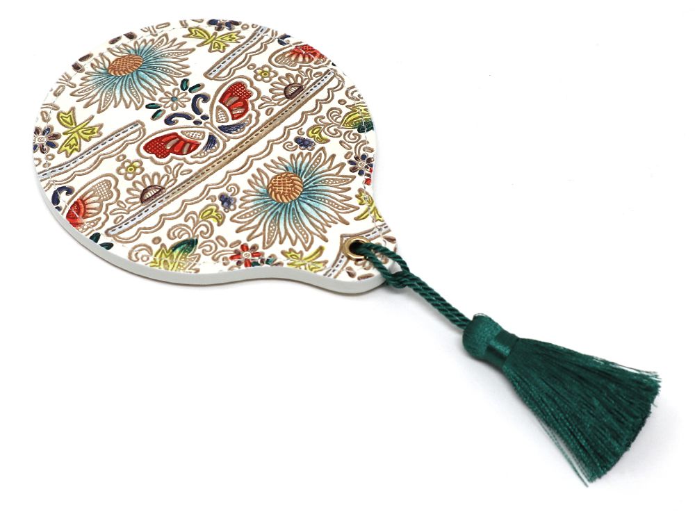 Mo Li Hua - Jasmine Flower (Blue) Hand Mirror