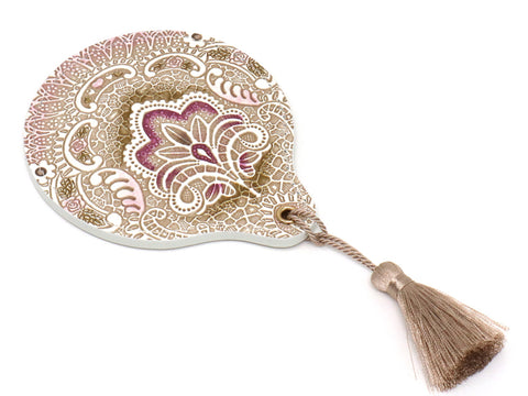 Antique Lace (Pink) Hand Mirror