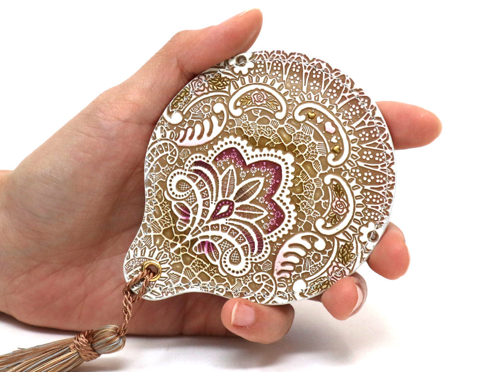Antique Lace (Pink) Hand Mirror