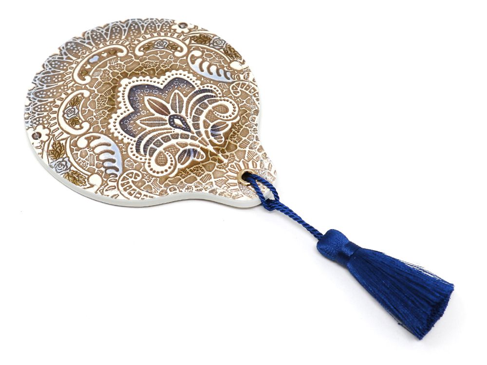 Antique Lace (Blue) Hand Mirror