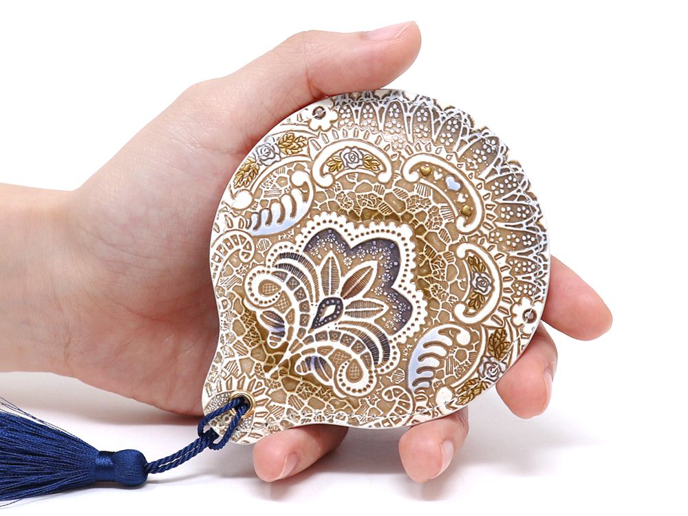 Antique Lace (Blue) Hand Mirror
