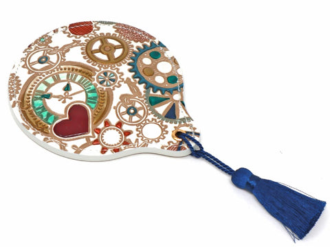 Gears Of Time (Blue-Green) Hand Mirror