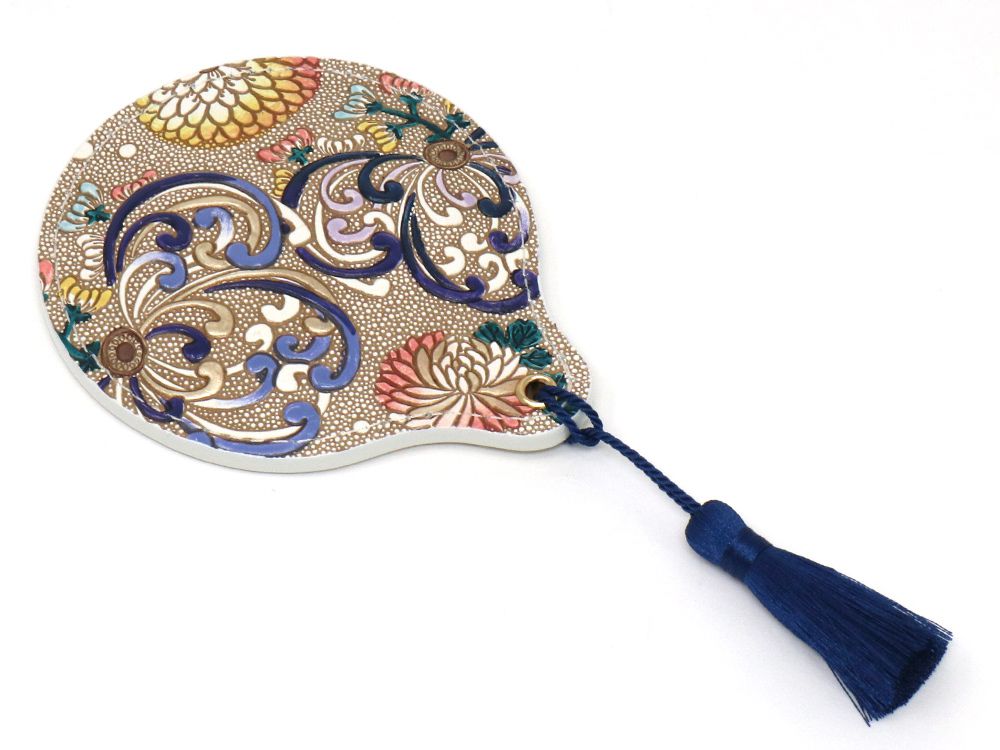 RANGIKU - Firework Chrysanthemums (Blue&yellow) Hand Mirror