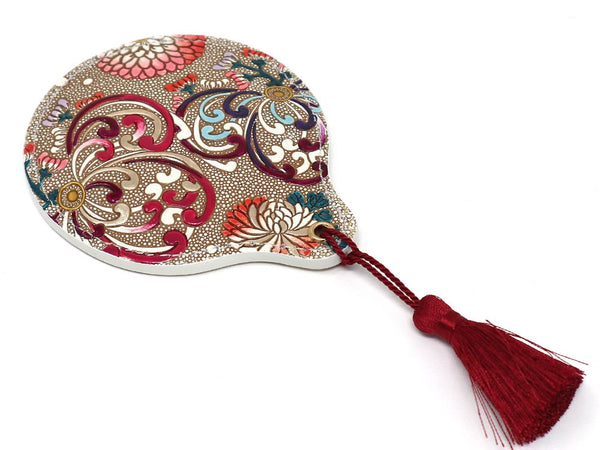 RANGIKU - Firework Chrysanthemums (Wine&Pink) Hand Mirror