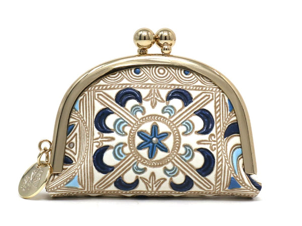 KINSHA - Persia Tiles (Blue) Tiny Gamaguchi Pouch