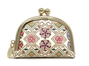 HANABISHI - Traditional Flower Patterns Tiny Gamaguchi Pouch