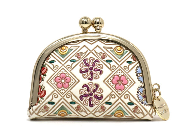 HANABISHI - Traditional Flower Patterns Tiny Gamaguchi Pouch