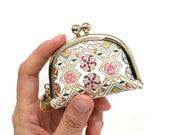 HANABISHI - Traditional Flower Patterns Tiny Gamaguchi Pouch