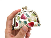 Strawberries Tiny Gamaguchi Pouch