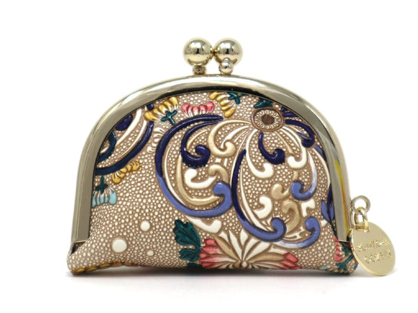 RANGIKU - Firework Chrysanthemums (Blue&Yellow) Tiny Gamaguchi Pouch