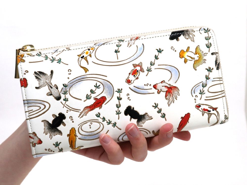Gold Fishes L-shaped Long Wallet