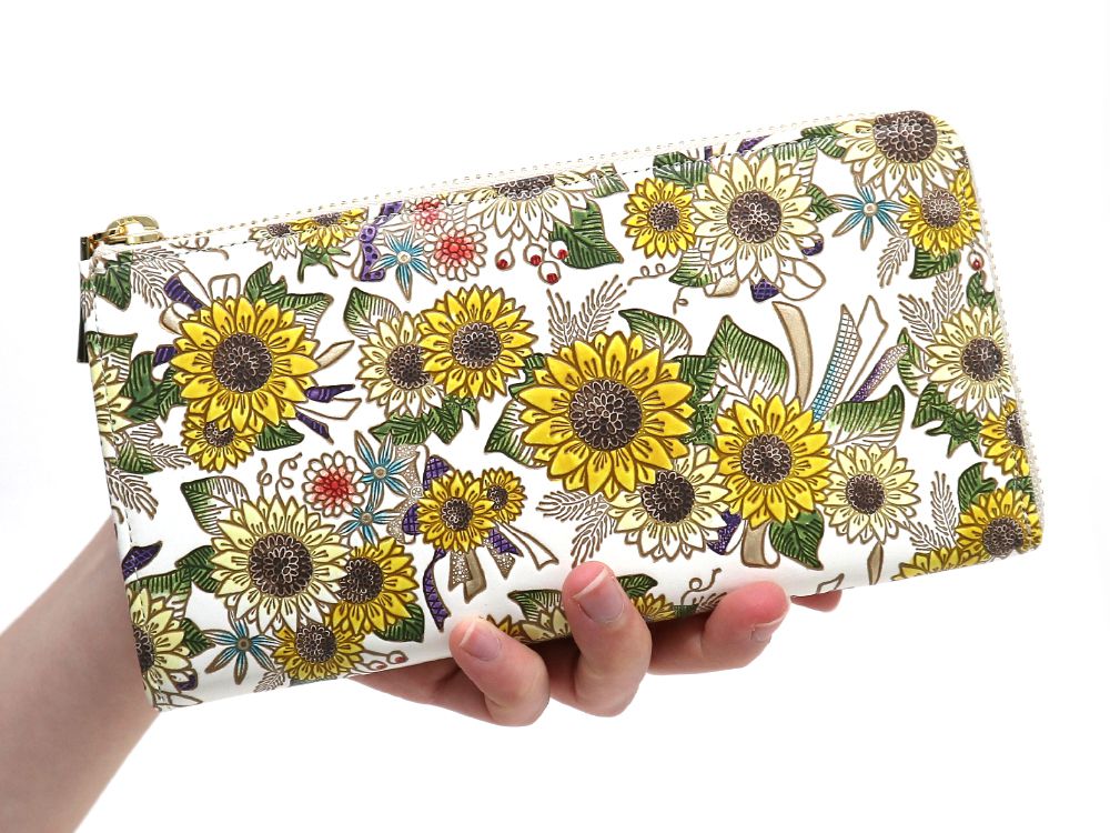 Sunflowers L-shaped Long Wallet