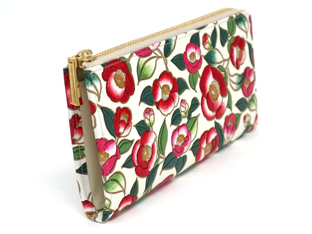 Camellia L-shaped Long Wallet