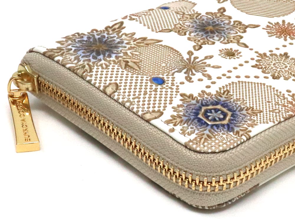 Snow Ornaments (Blue) Zippered Long Wallet