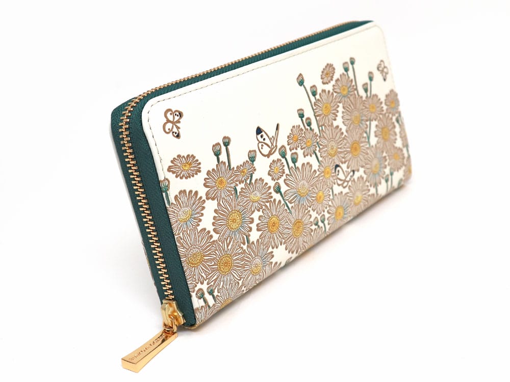 Marguerites Zippered Long Wallet