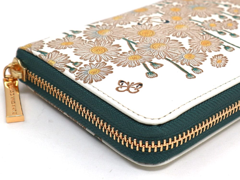 Marguerites Zippered Long Wallet