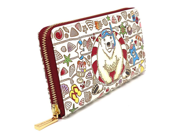 Seaside Bear Zippered Long Wallet