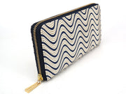 YOKONAMI Waves (Navy) Zippered Long Wallet