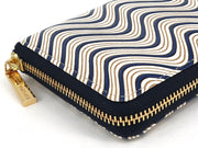 YOKONAMI Waves (Navy) Zippered Long Wallet