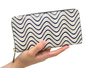 YOKONAMI Waves (Navy) Zippered Long Wallet