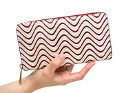 YOKONAMI Waves (Wine) Zippered Long Wallet