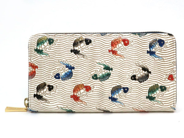 Carps leaping the waterfall  Zippered Long Wallet