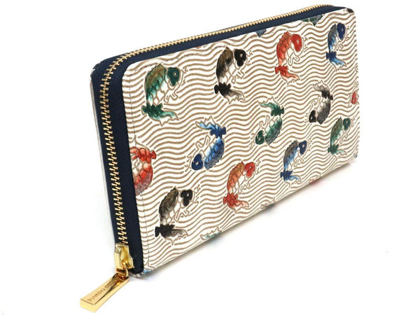 Carps leaping the waterfall  Zippered Long Wallet