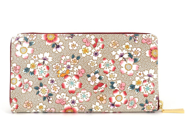 Colorful Cherry Blossoms Zippered Long Wallet