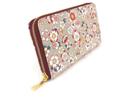 Colorful Cherry Blossoms Zippered Long Wallet