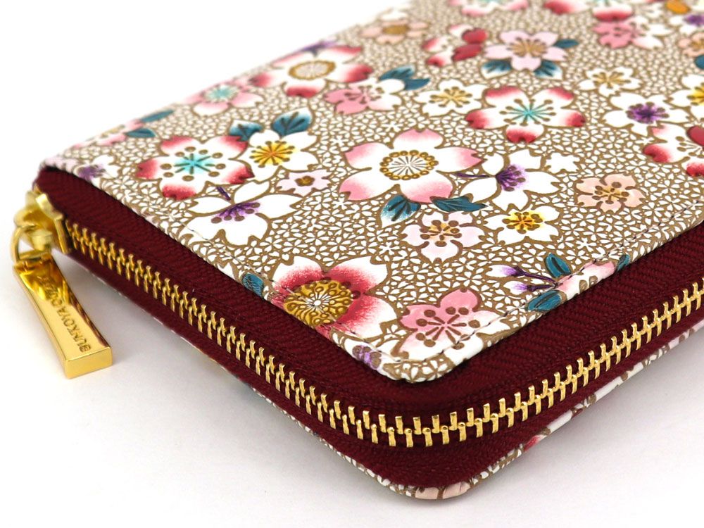 Colorful Cherry Blossoms Zippered Long Wallet