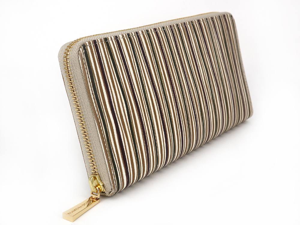 YATARAJIMA - Vertical Stripes Zippered Long Wallet