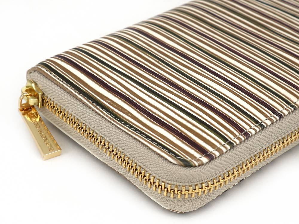 YATARAJIMA - Vertical Stripes Zippered Long Wallet