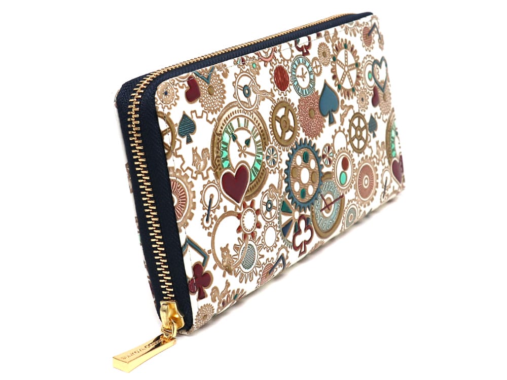 Gears Of Time (Blue-Green) Zippered Long Wallet