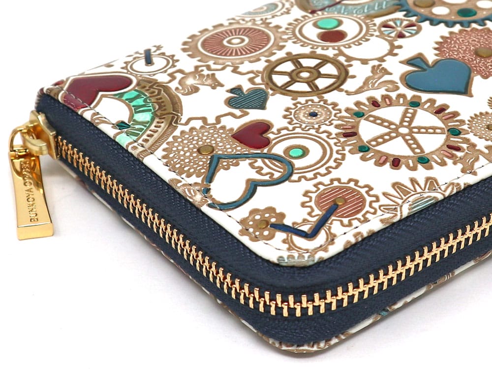 Gears Of Time (Blue-Green) Zippered Long Wallet