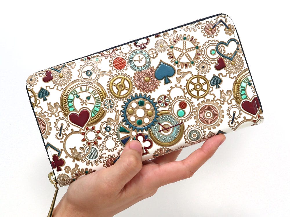 Gears Of Time (Blue-Green) Zippered Long Wallet