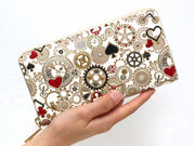 Gears Of Time (Red-Black) Zippered Long Wallet