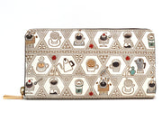 Coffee Zippered Long Wallet