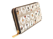 Coffee Zippered Long Wallet