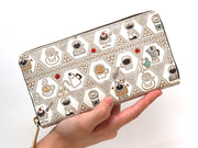 Coffee Zippered Long Wallet