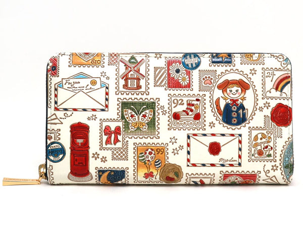 Stamps Zippered Long Wallet