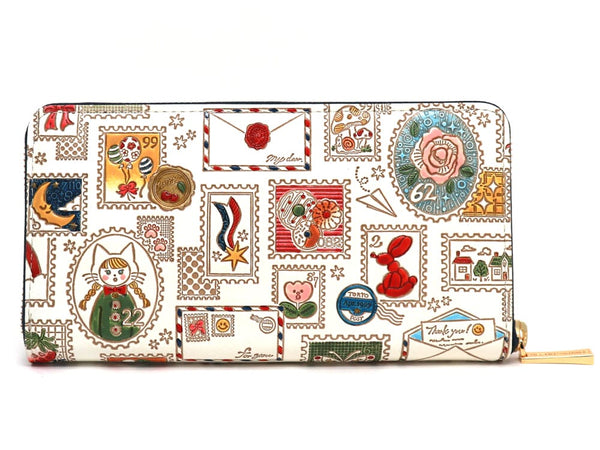 Stamps Zippered Long Wallet