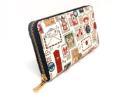 Stamps Zippered Long Wallet