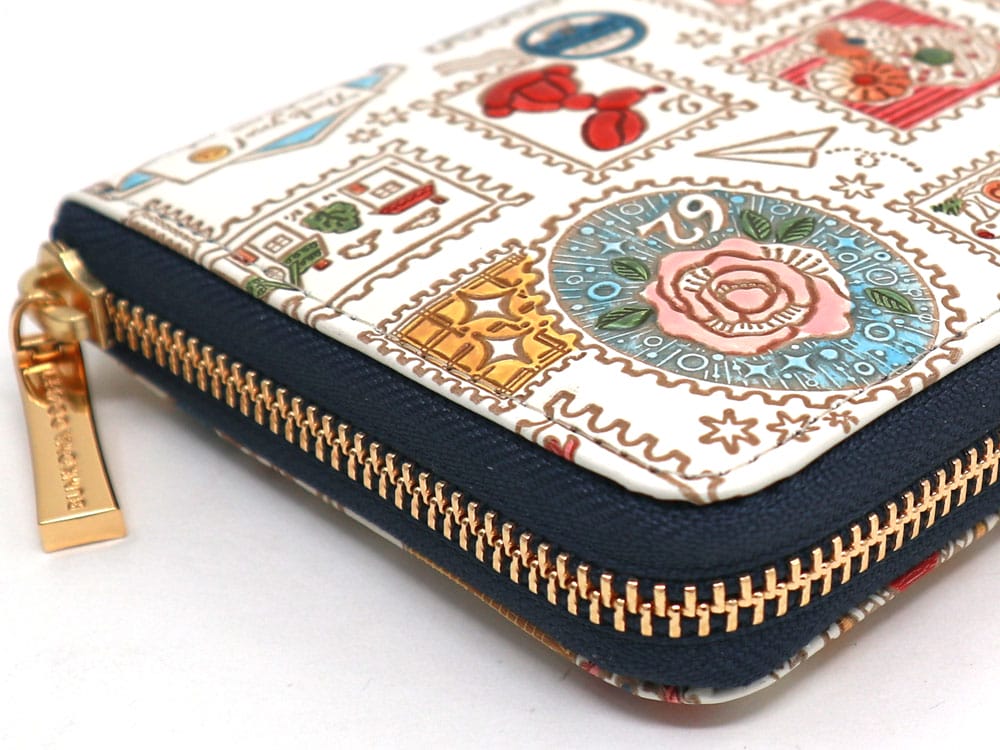 Stamps Zippered Long Wallet
