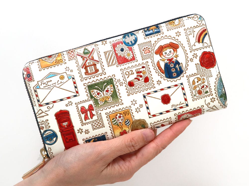 Stamps Zippered Long Wallet