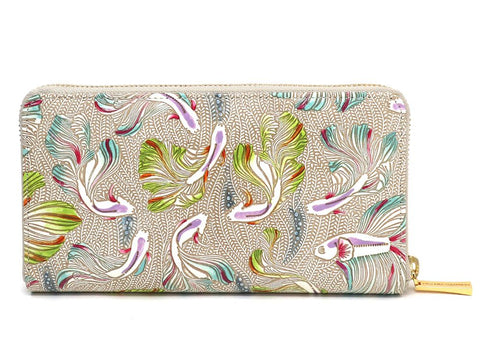 Betta (Green) Zippered Long Wallet