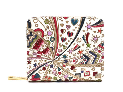 Glossy Hearts Zip Around Bi-Fold Wallet